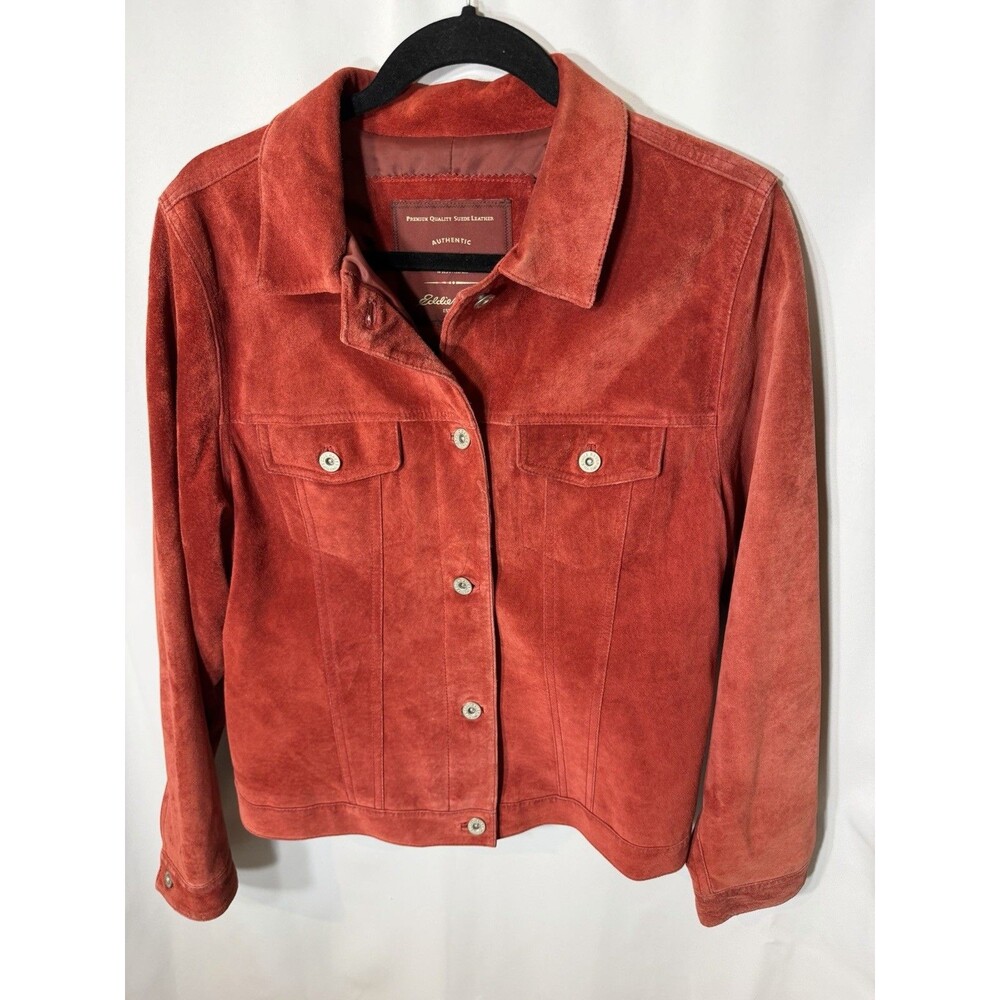Eddie Bauer Seattle Washable Deep Red Suede Jacket size Medium